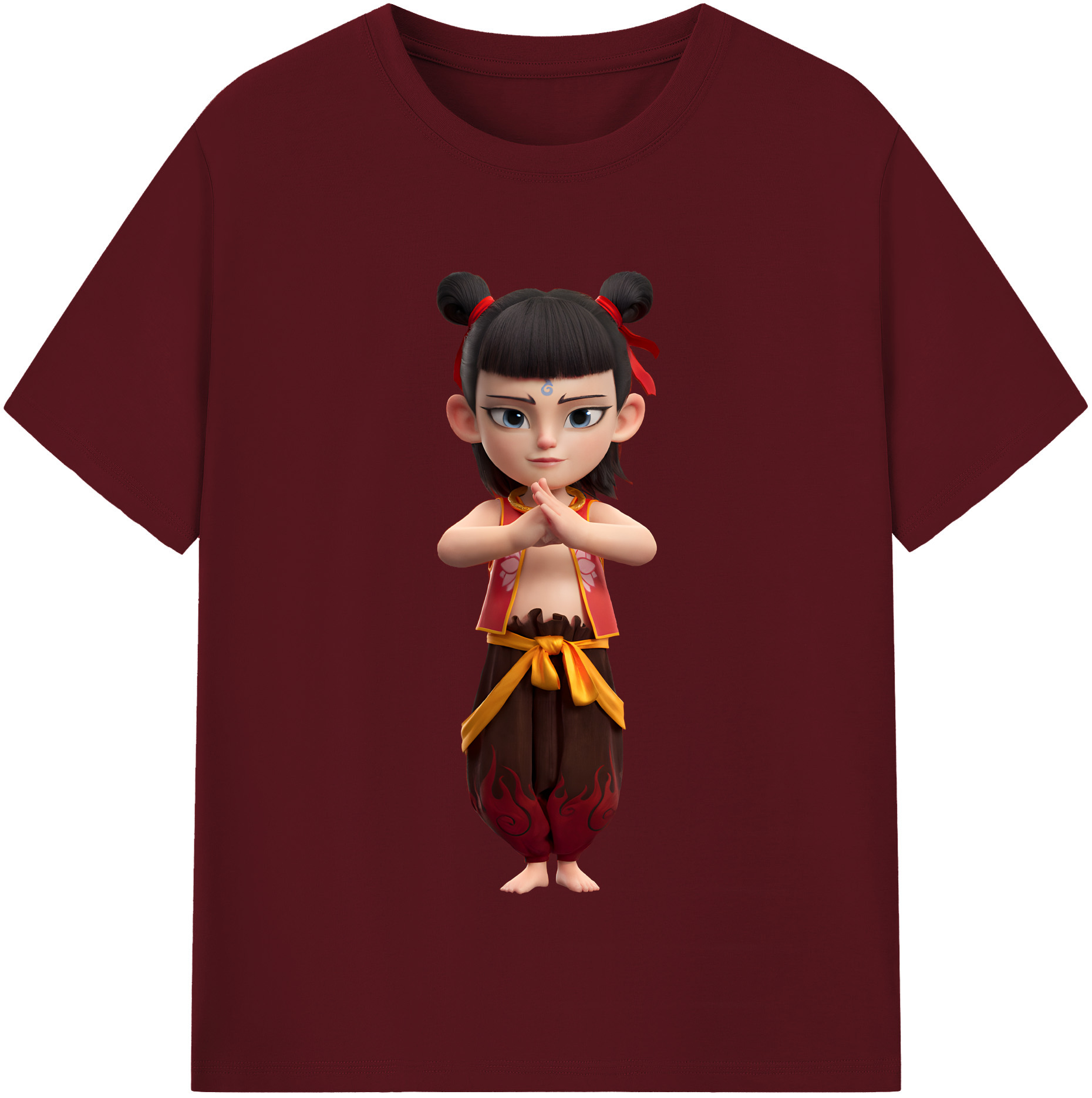 （画像用） Ne Zha 2 ナタ 魔童の大暴れ 綿100％半袖Tシャツ（フロントプリント）